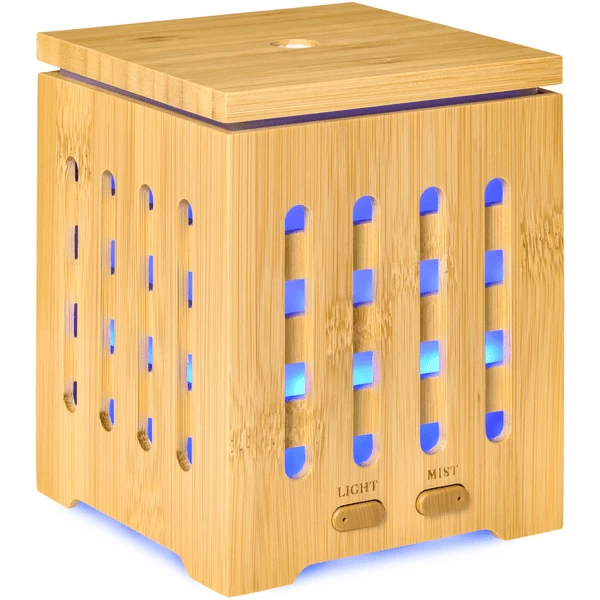 HOMCOM Aroma Diffusor Für ätherische Öle, Mit 7 LED Farben, 2 Sprühnebel-Modi Naturhloz 1 HOMCOM Aroma Diffusor Für ätherische Öle, Mit 7 LED Farben, 2 Sprühnebel-Modi Naturhloz