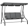 Outsunny 3-Sitzer Hollywoodschaukel Mit Verstellbarem Dach Grau