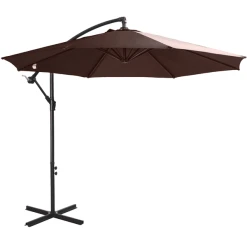 Outsunny Ampelschirm Mit Handkurbel Braun
