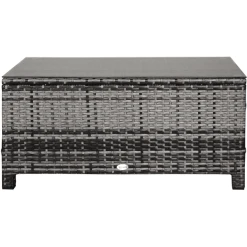 Outsunny Beistelltisch Aus Handgeflochtenem Polyrattan Grau