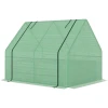 Outsunny Foliengewächshaus Mit Tür Zum Aufrollen Grün, Silber