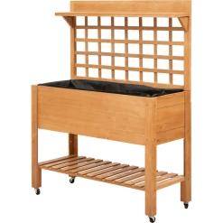 Outsunny Gärtnertisch Mit Rollen Natur