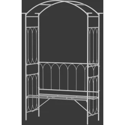 Outsunny Gartenbank Mit Rosenbogen Schwarz