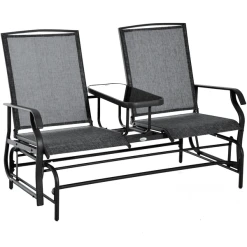 Outsunny Gartenbank Mit Tisch Grau, Braun