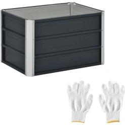 Outsunny Gartenbeet Inklusive Gartenhandschuhen Grau