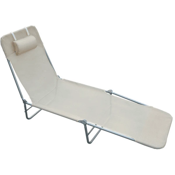 Outsunny Gartenliege Klappbar Creme 1 Outsunny Gartenliege Klappbar Creme