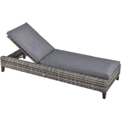 Outsunny Gartenliege Mit Kissen Grau