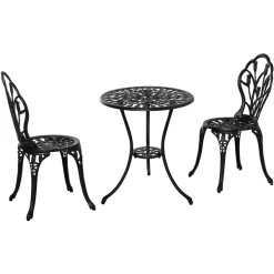 Outsunny Gartenmöbel-Set Mit Blumen Design Schwarz