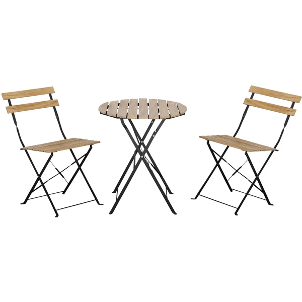 Outsunny Gartenmöbel-Set Mit Klappfunktion Natur 1 Outsunny Gartenmöbel-Set Mit Klappfunktion Natur