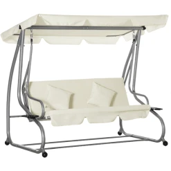 Outsunny Gartenschaukel Mit Dach Beige