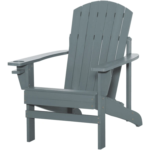 Outsunny Gartenstuhl Aus Massivholz Dunkelgrau 1 Outsunny Gartenstuhl Aus Massivholz Dunkelgrau