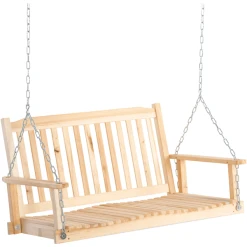 Outsunny Hängebank Mit Ketten Naturholz