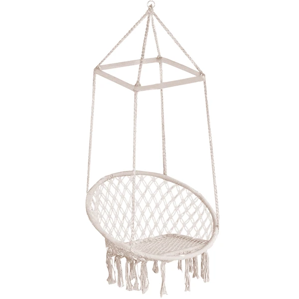 Outsunny Hängesessel Im Vintage-Stil Beige 1 Outsunny Hängesessel Im Vintage-Stil Beige