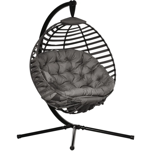 Outsunny Hängesessel Mit Kissen Braun 1 Outsunny Hängesessel Mit Kissen Braun