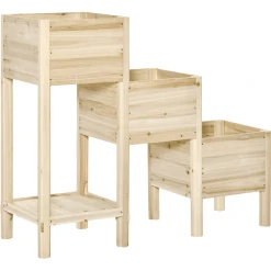 Outsunny Hochbeet Mit 3 Stufigen Design Natur