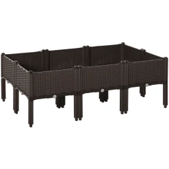 Outsunny Hochbeet Mit Abflusslöchern Braun