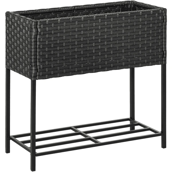 Outsunny Hochbeet Mit Ablage Braun 1 Outsunny Hochbeet Mit Ablage Braun