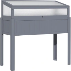 Outsunny Hochbeet Mit Dachfenster Grau