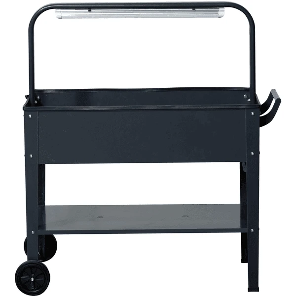 Outsunny Hochbeet Mit LED-Licht Und Rädern Dunkelgrau 1 Outsunny Hochbeet Mit LED-Licht Und Rädern Dunkelgrau