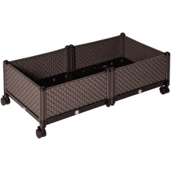 Outsunny Hochbeet Mit Rädern Braun