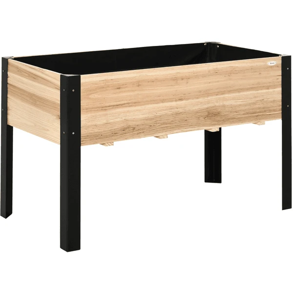 Outsunny Hochbeet Mit Vliesstoff Weiß 1 Outsunny Hochbeet Mit Vliesstoff Weiß