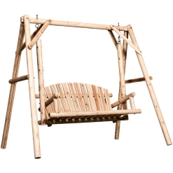 Outsunny Hollywoodschaukel Als 2-Sitzer Natur