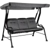 Outsunny Hollywoodschaukel Als 3-Sitzer Schwarz