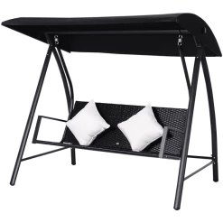 Outsunny Hollywoodschaukel Mit Kissen Schwarz