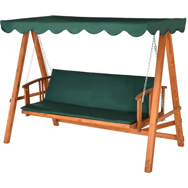 Outsunny Hollywoodschaukel Mit Sonnendach Grün, Natur 1 Outsunny Hollywoodschaukel Mit Sonnendach Grün, Natur
