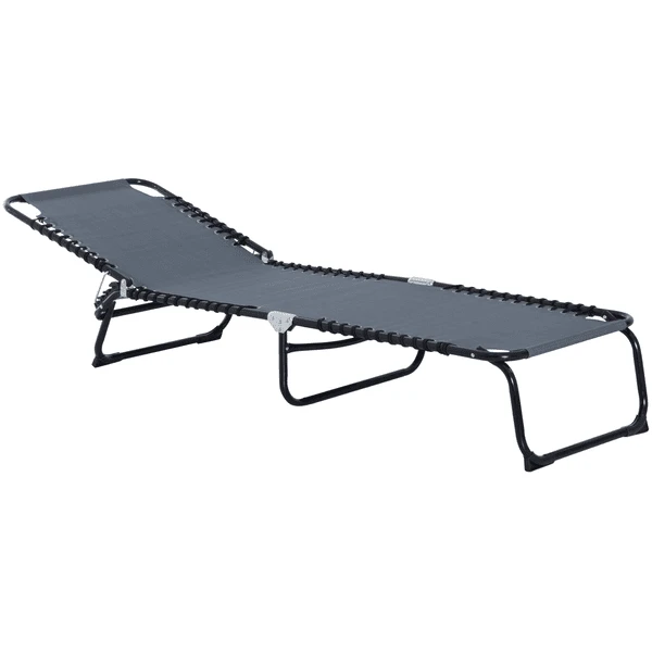Outsunny Klappliege Mit Klappbarkeitsfunktion Grau 1 Outsunny Klappliege Mit Klappbarkeitsfunktion Grau