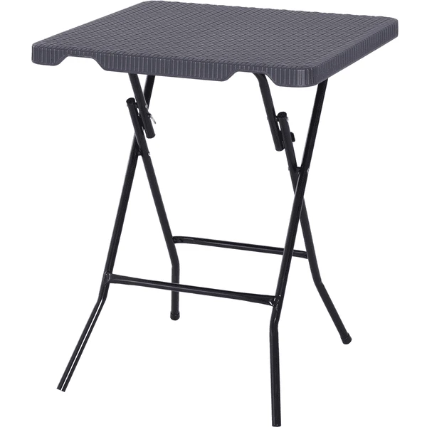 Outsunny Klapptisch In Rattan-Optik Dunkelbraun, Schwarz 1 Outsunny Klapptisch In Rattan-Optik Dunkelbraun, Schwarz