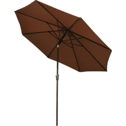 Outsunny Knickschirm Mit Handkurbel Braun, Schwarz