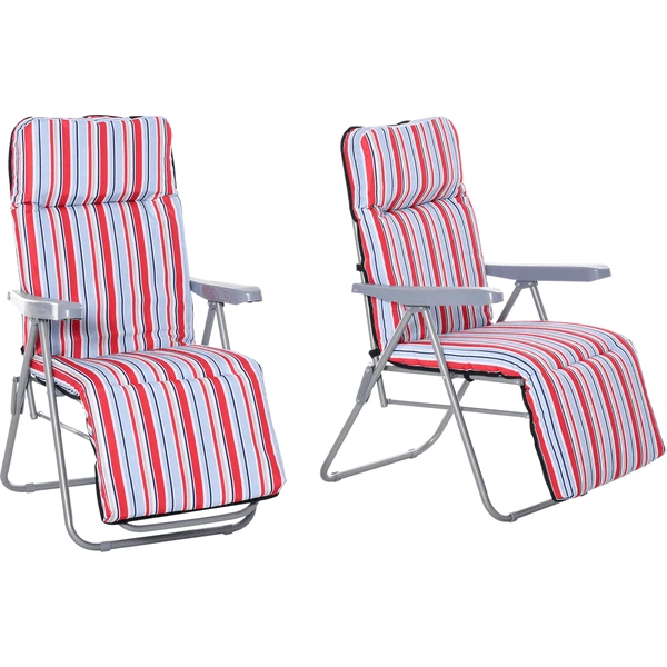 Outsunny Liegestuhl Set Inklusive Polsterauflagen Rot 1 Outsunny Liegestuhl Set Inklusive Polsterauflagen Rot
