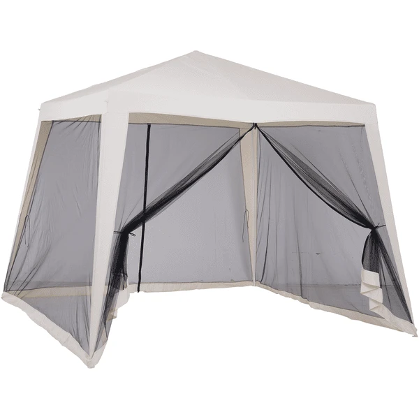 Outsunny Pavillon Mit Moskitonetz Beige 1 Outsunny Pavillon Mit Moskitonetz Beige