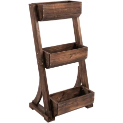 Outsunny Pflanzenregal Mit 3 Stufen Braun