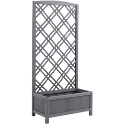 Outsunny Planzkasten Mit Rankgitter Grau