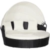 Outsunny Polyrattan Sonneninsel Mit Sonnendach Schwarz, Creme