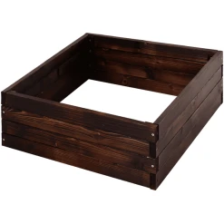 Outsunny Quadratisches Hochbeet Dunkelbraun