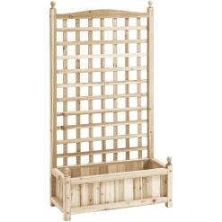 Outsunny Rankkasten Im Spalierrahmen-Design Naturholz