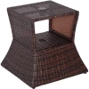 Outsunny Rattan-Gartentisch Mit Sonnenschirm-Halterung Braun