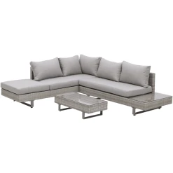 Outsunny Rattansofa Set Mit Tisch Grau