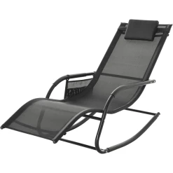 Outsunny Schaukelstuhl Atmungsaktive Mesh-Gewebe Schwarz