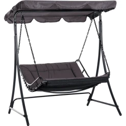 Outsunny Schwingliege Mit Dach Schwarz