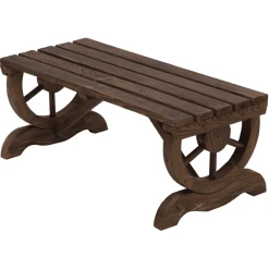 Outsunny Sitzbank Im Wagenrad-Design Dunkelbraun