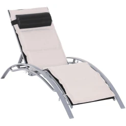 Outsunny Sonnenliege Mit Liegematte Schwarz, Weiß