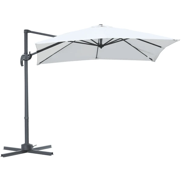 Outsunny Sonnenschirm Mit 5-stufiger Neigung Schwarz, Beige 1 Outsunny Sonnenschirm Mit 5-stufiger Neigung Schwarz, Beige