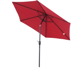 Outsunny Sonnenschirm Mit Handkurbel Weinrot