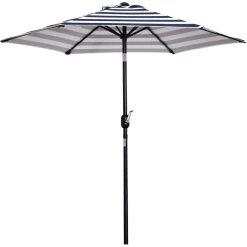 Outsunny Sonnenschirm Mit Verstellbarem Winkel Blau/weiß