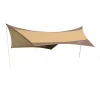 Outsunny Sonnensegel Mit Aufstellstangen Beige, Kaffeebraun